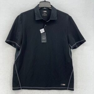 MSX Michael Strahan Quick Dry Polo Shirt Mens Large Black 4 Way Stretch Golf NWT